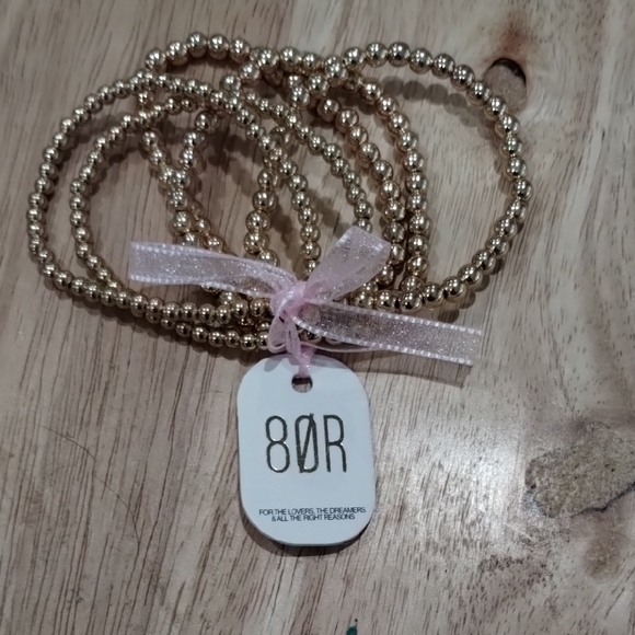 Gold Beaded Bracelet Set - Picture 4 of 4